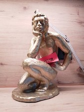 Skulptur Mann Akt Goldfarben ca. 36 cm Hoch ca 5,4 kg schwer