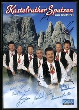 Kastelruther Spatzen vor Bergpanorama, Autograph, Ansichtskarte 