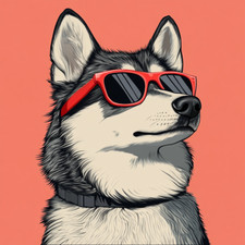 Wandtattoo Aufkleber Husky mit