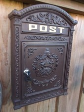 WAND BRIEFKASTEN POSTKASTEN POST ANTIK STIL ALUGUSS ALU WANDBRIEFKASTEN NEU