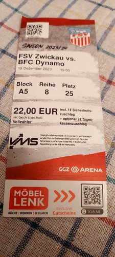 Sammler ticket fsv zwickau - zwickau,