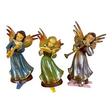 3 Miniatur Vintage Engel Figuren Hartplastik Deko Weihnachten Alt Germany Mängel