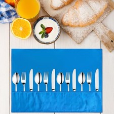 6 Stück Stoff-Besteck-Aufbewahrungsrolle Aufbewahrungsbeutel anlaufgeschützt ...