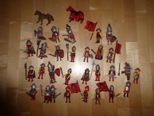 Playmobil Drachenritter, rot - 28x Ritter Figuren Waffen Schilder Pferde, Burg