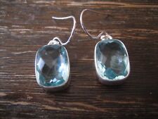 wunderschöne Ohrringe Hänger Ohrhänger blautopas aquamarin 925er Silber blau