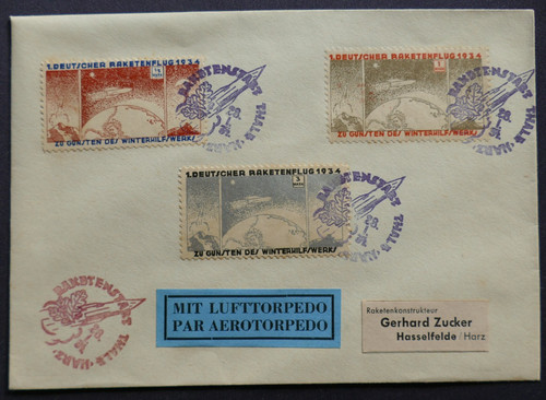 Raketenpost 1934 beleg gerhard - 1934,