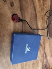 Swarovski Roter Crystal Anhänger An Lederband,  Vintage,  mit Box 