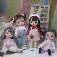 1/8 BJD Puppe 16 cm Höhe Mädchen Puppe mit kompletten Outfits Make-up Perücken