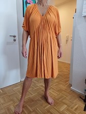 Damen Kleid Rainbow Gr. 48 50 Senfgelb Gelb V-Ausschnitt Sommer Sommerkleid