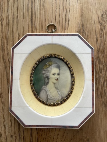 Elfenbein miniatur auf echt - elfenbein,