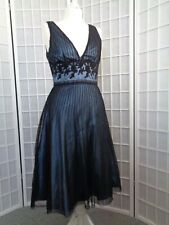 Edles Abendkleid Spitze Tüll schwarz blau (Gr. 34) Abiball Hochzeit Feier