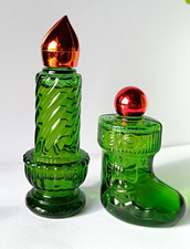 Parfum Flakon Avon, Weihnachten Kerze + Stiefel, roter Glanz TOP Vintage Rarität
