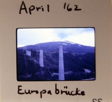 35mm Dia - Europabrücke (Europabrücke), Österreich - '62 - Bauphase