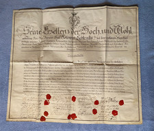 Handschrift Dokument Urkunde Brief Deutsch 1822 Siegel ca 54x63 cm Böhmen Prag