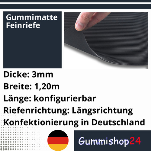 Gummimatte feinriefenmatte - gummimatte,