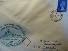 Brief Castletown 12.10.1974  ZERSTÖRER "SCHLESWIG HOLSTEIN" 10 Jahre im Dienst