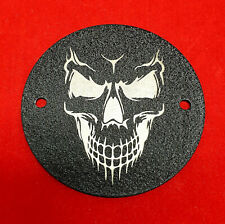 Timecover Zündungsdeckel Harley Sportster Dyna, Iron, 48er sw skruktur Skull1