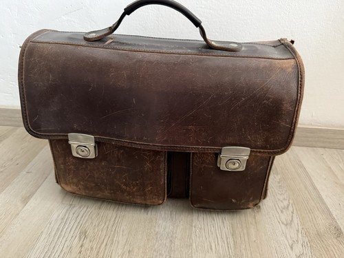 Vintage leder aktentasche - vintage, leder-aktentasche