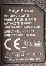 Sage Power AC/DC Netzteil 15V/1,2A/18W Model: SYS1298-1815W2E  gebraucht