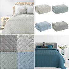 Decke Bettüberwurf Überwurf Tagesdecke Steppdecke Karomuster Lein Optik