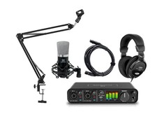 MOTU M4 4-Kanal USB C Audiointerface PC Set inkl. Mic, Stativ, Kopfhörer & Kabel