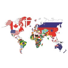 WW06 Wandtattoo Weltkarte