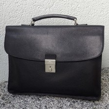 LONGCHAMP Made in France Aktentasche aus feinem schwarzem Rindsleder.