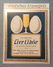 altes Liköretikett Etikett Label Feinster Eierlikör Entwurf Illert Kunstanstalt