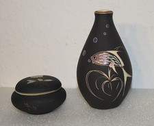 Deckeldose und Vase im 50er