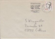 Werbestempel Rendsburg, wirtschaftsfreundlich ..., Stadtwappen, auf Brief 1994