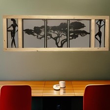 Wandbild "African Spirit", Wanddeko, Holz, Metall, Afrika, afrikanische Frauen