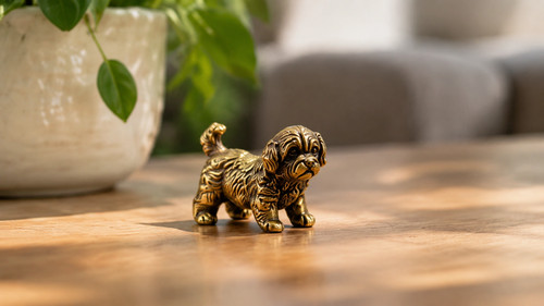 Messing malteser figur hund - figur,