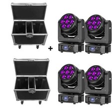4X Mini 7 LED Moving Head Wash Beam 7X50W Bühnenlicht DMX RGBW DJ Bar Party Show
