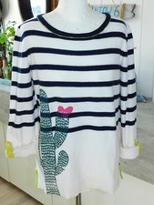 ESPRIT  Pullover  Gr.  L  , Feinstrick Pullover  Schwarz / Weiß Gesteift Kaktus