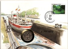 Münzbrief Panama mit Münze
