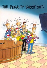 LUSTIGE SEITE DES LEBENS POSTKARTE FUSSBALL UNTERSTÜTZER KONTINENTALGRÖSSE SEHR GUT NEUWERTIG