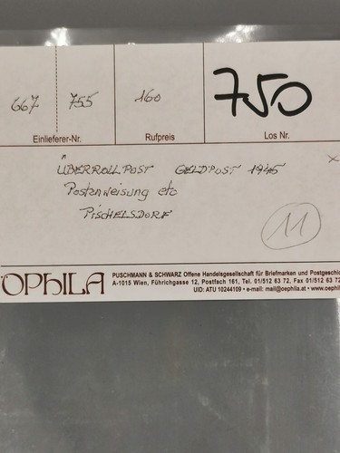 überrollpost geldpost 1945 - /,
