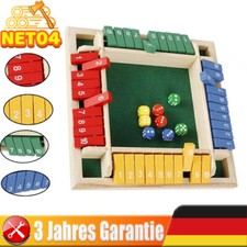 Shut The Box Würfelspiel 4Spieler Familie Holzbrett Mathe Klassische Tischspiele
