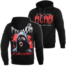 Kapuzenpullover Hoodie Sweatshirt Pullover Hooligans Ultras Polska Schwarz