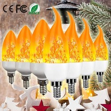 E12 E14 LED Licht Fackel Feuer Lampe Flammen Effekt Glühbirne Flacker Birnen DE