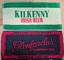 2 kleine Handtücher Glenfarclas Single Malt Whisky und Kilkenny Bier Beer