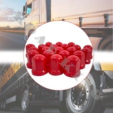 20x Radmutterkappen Schutz Abdeckung Rot Hohe Ø32mm Schrauben Für LKW Plastik