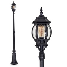 HOFSTEIN Meyen Außenwegeleuchte Kandelaber Außenlampe Metall/Glas Schwarz/Klar