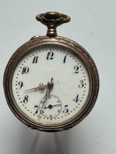 Minerva Taschenuhr Herren 800er Silber   - Werk läuft an , Krone defekt