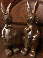 2 x Hase 20 cm Antik-Gold Dekofigur Osterhase Osterfigur Formano Ostern edel neu