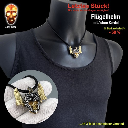 Skull flügelhelm anhänger - flügelhelm,