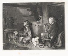BECKWITH (19.Jhd) nach LANDSEER (*1802), Highland Music. Bagpipe mit Hunden, Sst