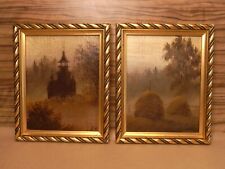 Tolles Bilderpaar, Miniaturgemälde mit ländlichen Motiven -stimmungsvoll!