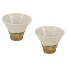 Topf Keramik crem/natur glasiert Harztopf Ø16cm H11cm Blumentopf Tontopf 2 Stück