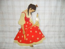 Blumenkleid Dornröschen Hellerkunst 21cm Prinzessin Deko Märchen-Holzbild